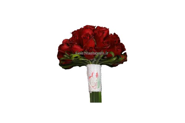 دسته گل عروس رز قرمز هلندی