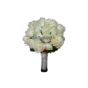 دسته گل رز سفید عروس